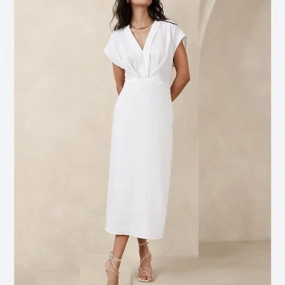 Banana Republic One Shoulder White Dress - Picture 1 of 5